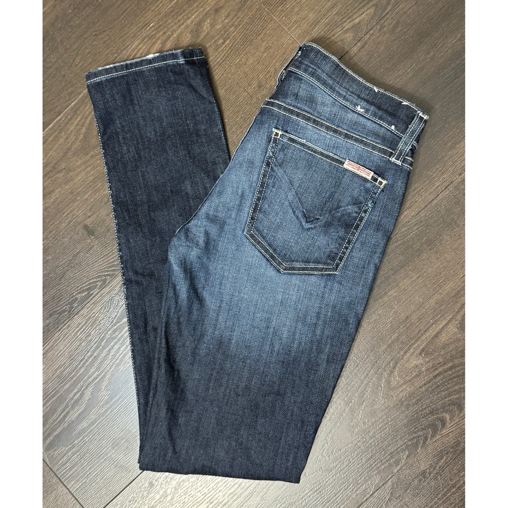 Hudson Jeans 25 Muse Crop Skinny‎ 5" Cuff DMOS Dark Wash Blue Denim Low Rise Y2K